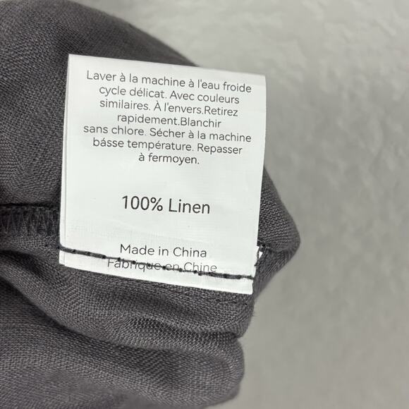 NWT Lintico Women’s Pull On Pants Linen Barrel Leg Crop Lagenlook Artsy Gray - Picture 7 of 7